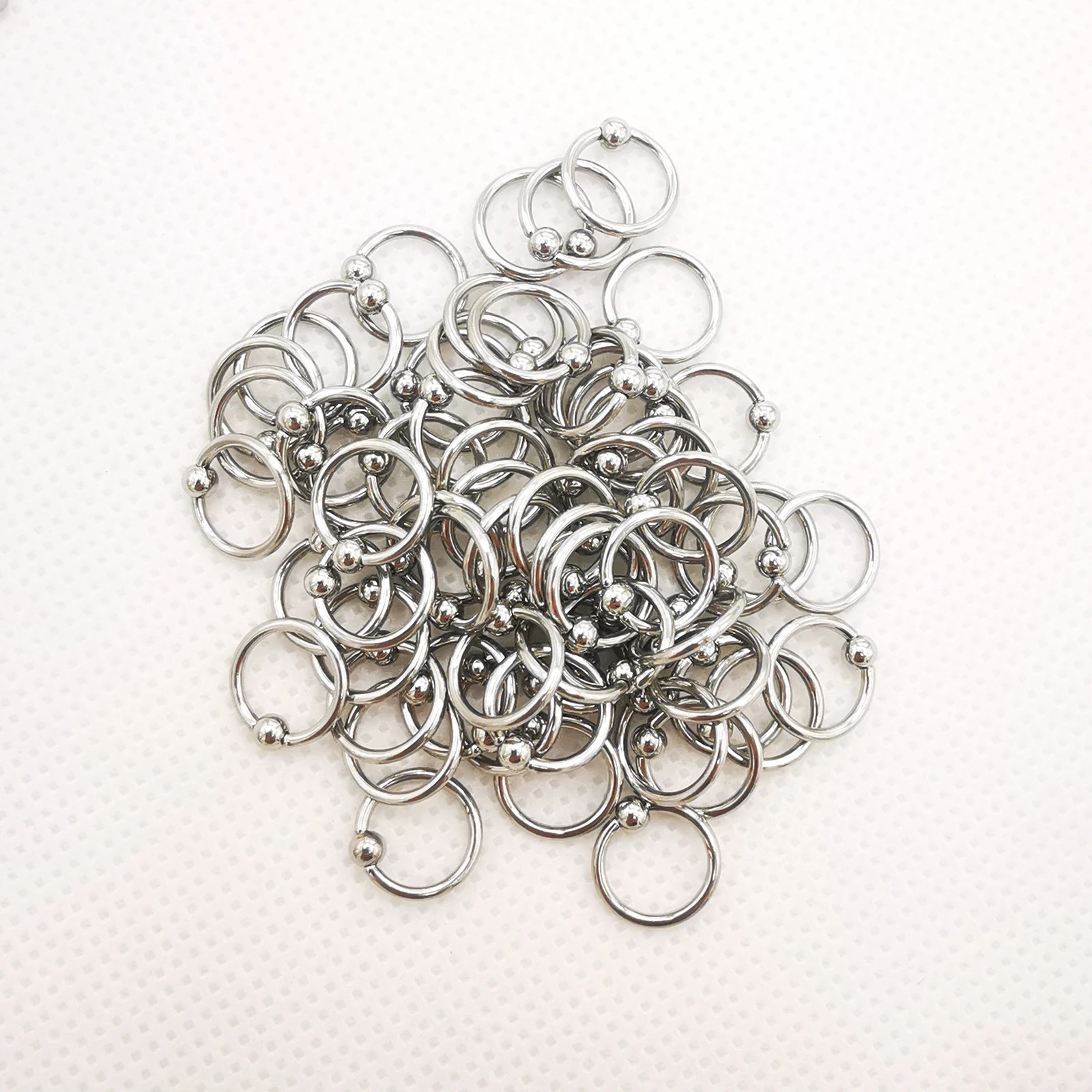 100pcslot Straight Curved Cirvular Captive Bead Ring Labret Barbell Nose Eyebrow Lip Ear Studs Stainless Steel Body Jewelry 250613