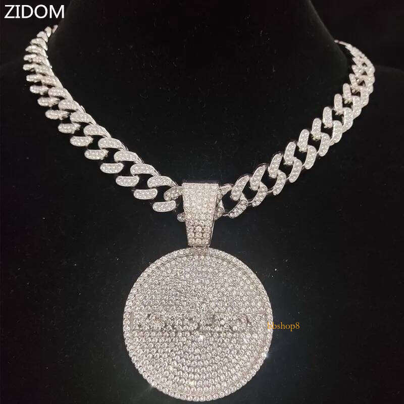 Pendant Necklaces Men Women Hip Hop KONDE BOY Letters Necklace 13mm Cuban Chain HipHop Iced Out Bling Fashion Charm Jewelry 230714