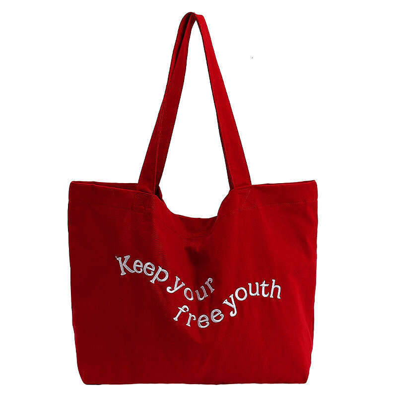 Canvas Korean Style Lazy Wind 2025 New Large Capacity for Women Casual Versatile College Student Class Tote Bag