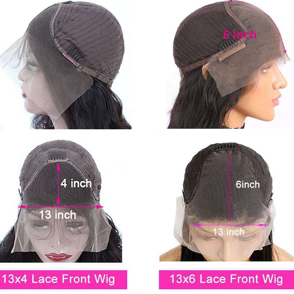 Front Straight 13x4 13x6 Transparent Frontal Human Hair Pre Plucked HD Lace Wigs For Women