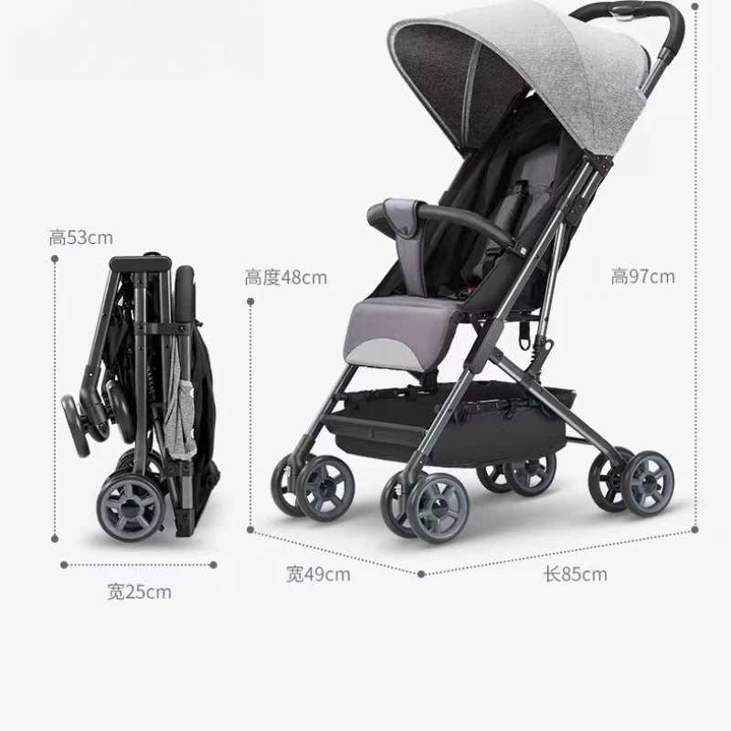 Baby Stroller Suitable for Travel Lightweight Foldable Baby Stroller with Sitting and Lying Function Can Be Taken on AirplanesXJ250623