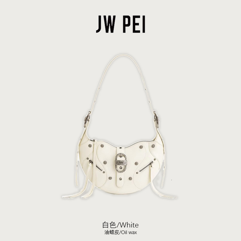 DHAL JWpei Large Capacity Motorcycle High-End Niche Design Light Luxury Genuine Leather Crossbody Shoulder designer bags Bag for Women