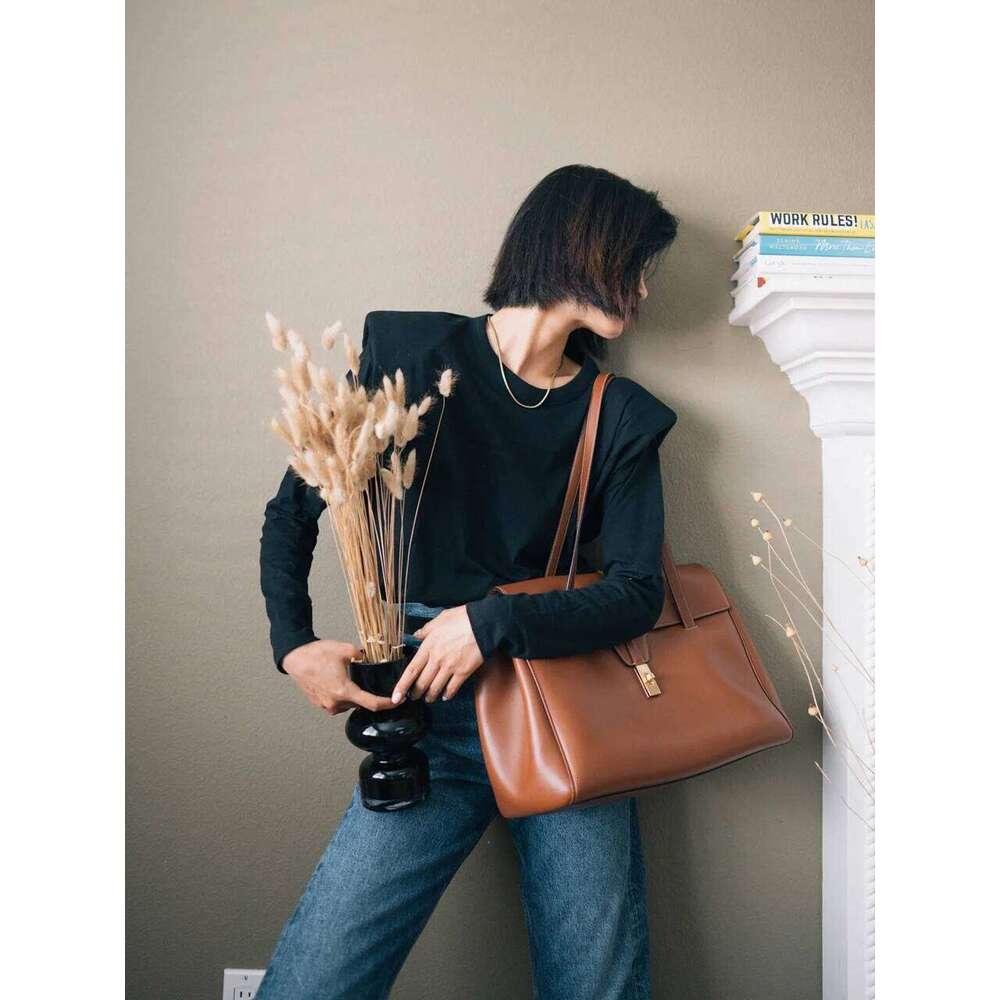 Travel Shopping High Quality Big Shoulder Bags For Women Vintage Large Genuine Leather Fashion Tote Commuting Laptop Handbags