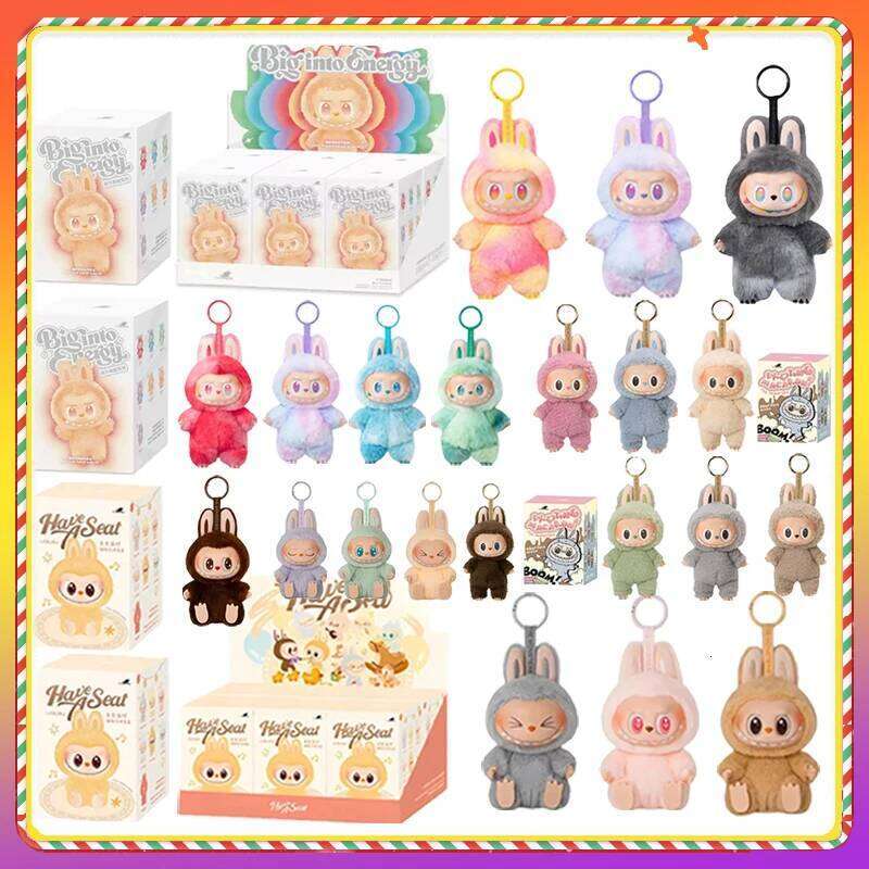 For Labubu The Monsters Heartbeat aron Enamel Face Blind Box Pvc Figurine Tabletop Ornament Kawaii Doll Christmas Gift