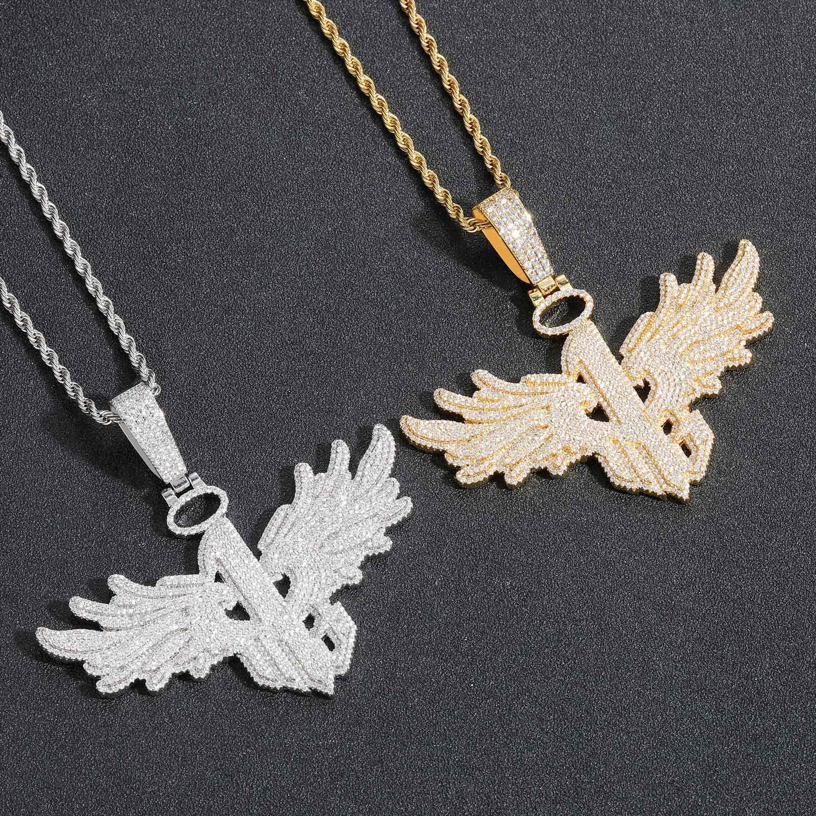 New Style Hip Hop Wing Number 1 Large Size Ice Out Bling Moissanite Trendy Labubu Accessory Necklace Pass the diamond tester