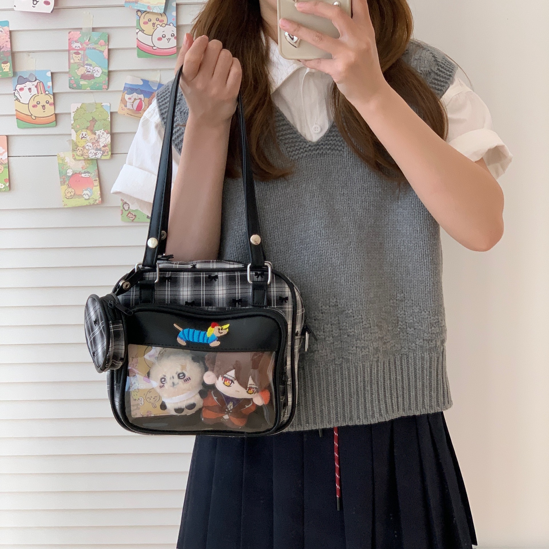 Free shipping designer Style New Cartoon Dachshund Puppy Transparent Small Capacity Early Morning Pain Bag Large Capacity Crossbody Bag Shoulder Bag C