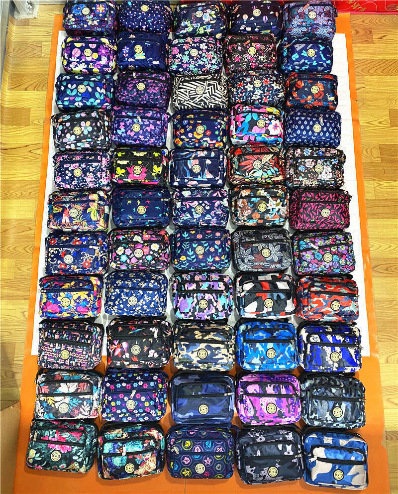 Single Shoulder Crossbody Floral Fabric Backpack Oxford Cloth Casual Fashion Sports Women's Bag Five Zipper Large Size