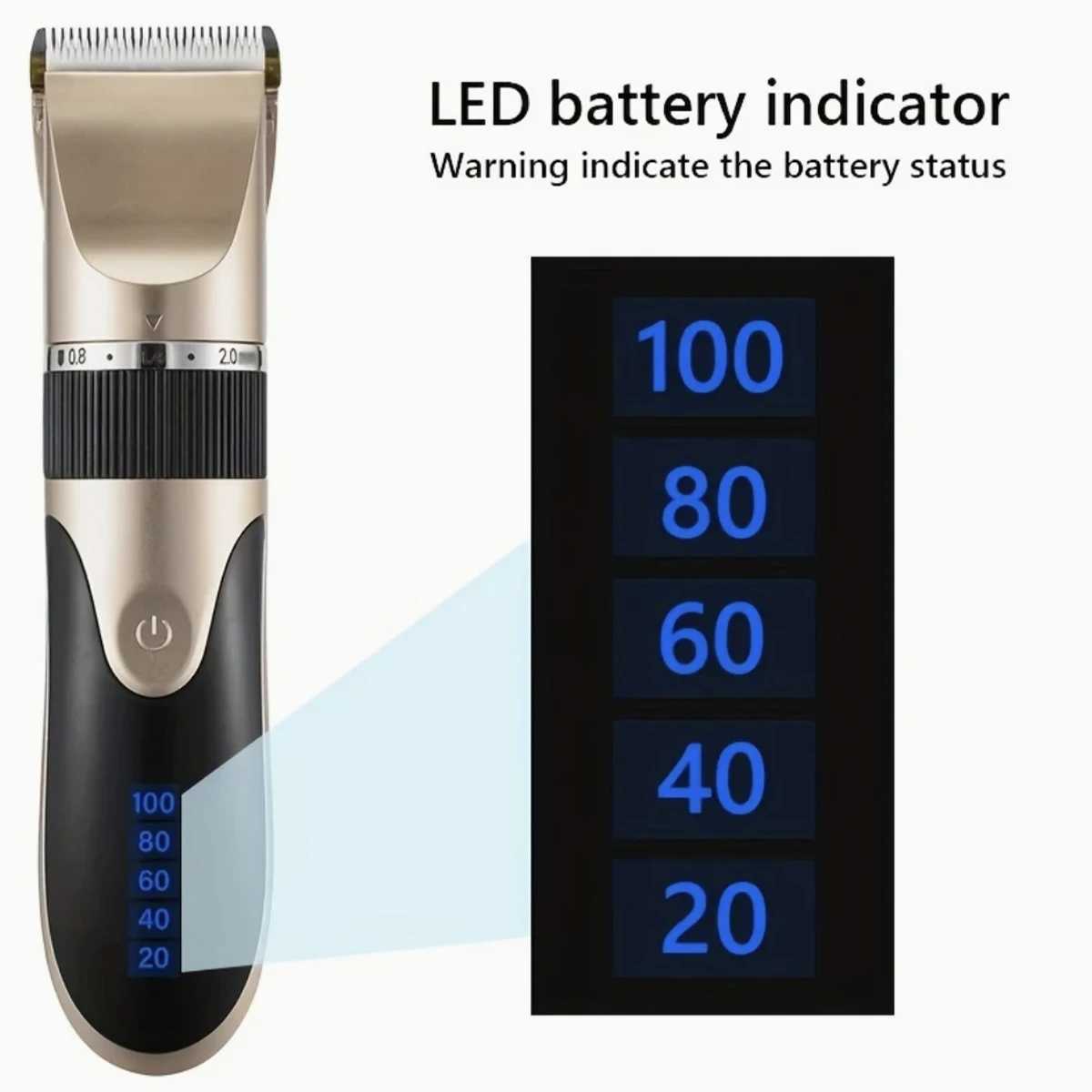 Hair Trimmer Clipper For Men Electric With Limit Comb Haircut Ceramic Blade Razor Barber 1200 mAh Lithium BatteryXJ250624