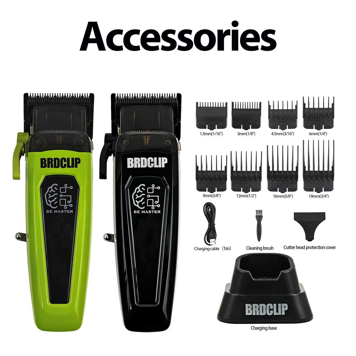 BRDCLIP Professional Electric Hair Clipper BRD 106 Hair Trimmer for Men 7500RPM with Base 5-adjusted DLC Blade Barber Machine XJ250624