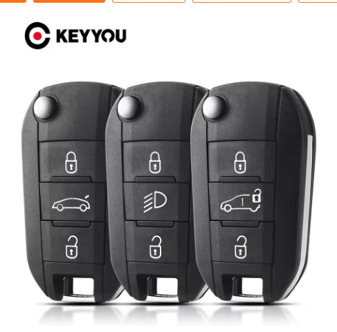 KEYYOU Car Remote Key Shell For Peugeot 508 208 2008 308 3008 5008 For Citroen C3 C4 C4L Elysee Original Key Fob Case HU83 VA2 Car key housing