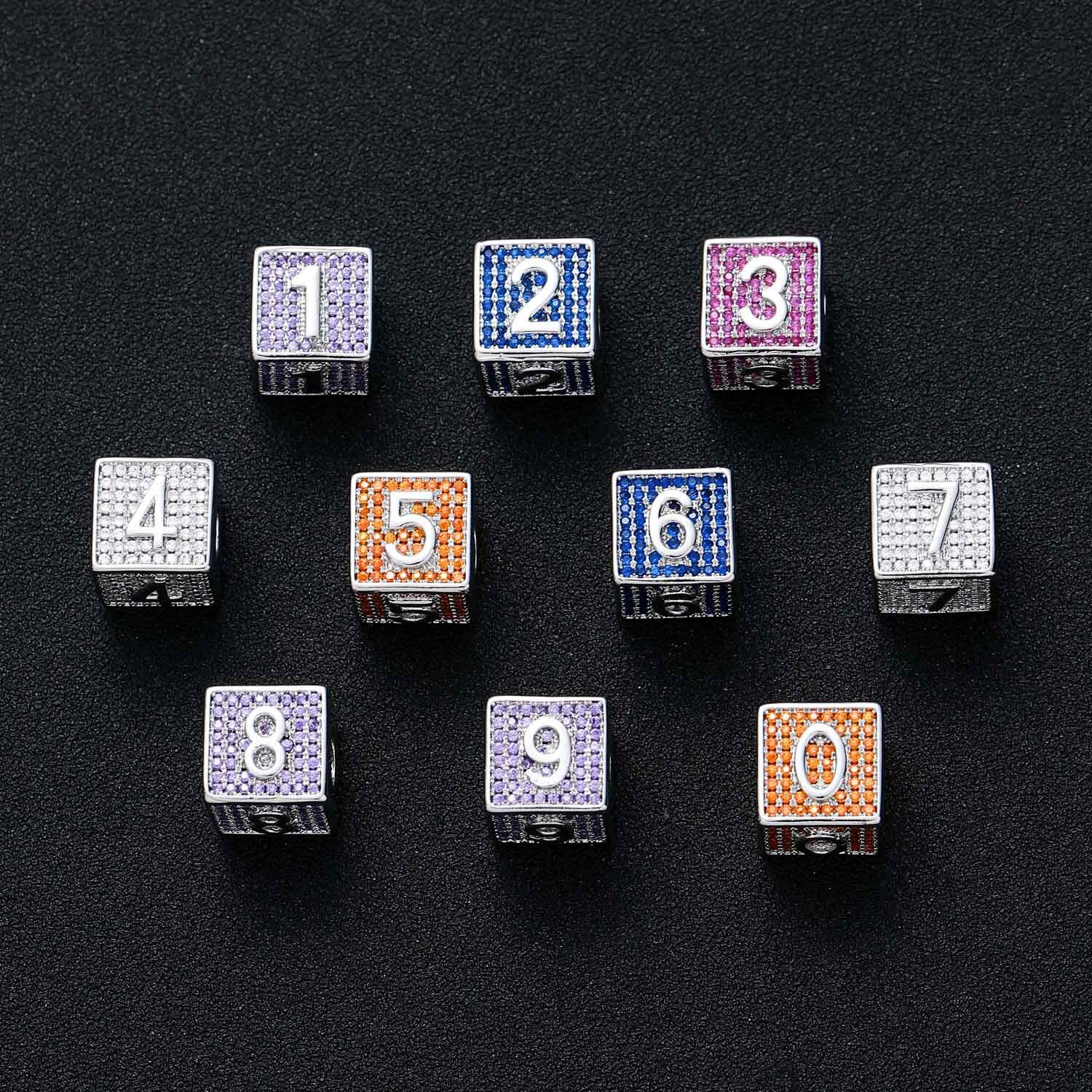 Hip Hop Dice Block Arabic Numerals 0-9 Pendant Iced Out Custom Combinations Trendy Moissanite Jewelry Pass the diamond tester