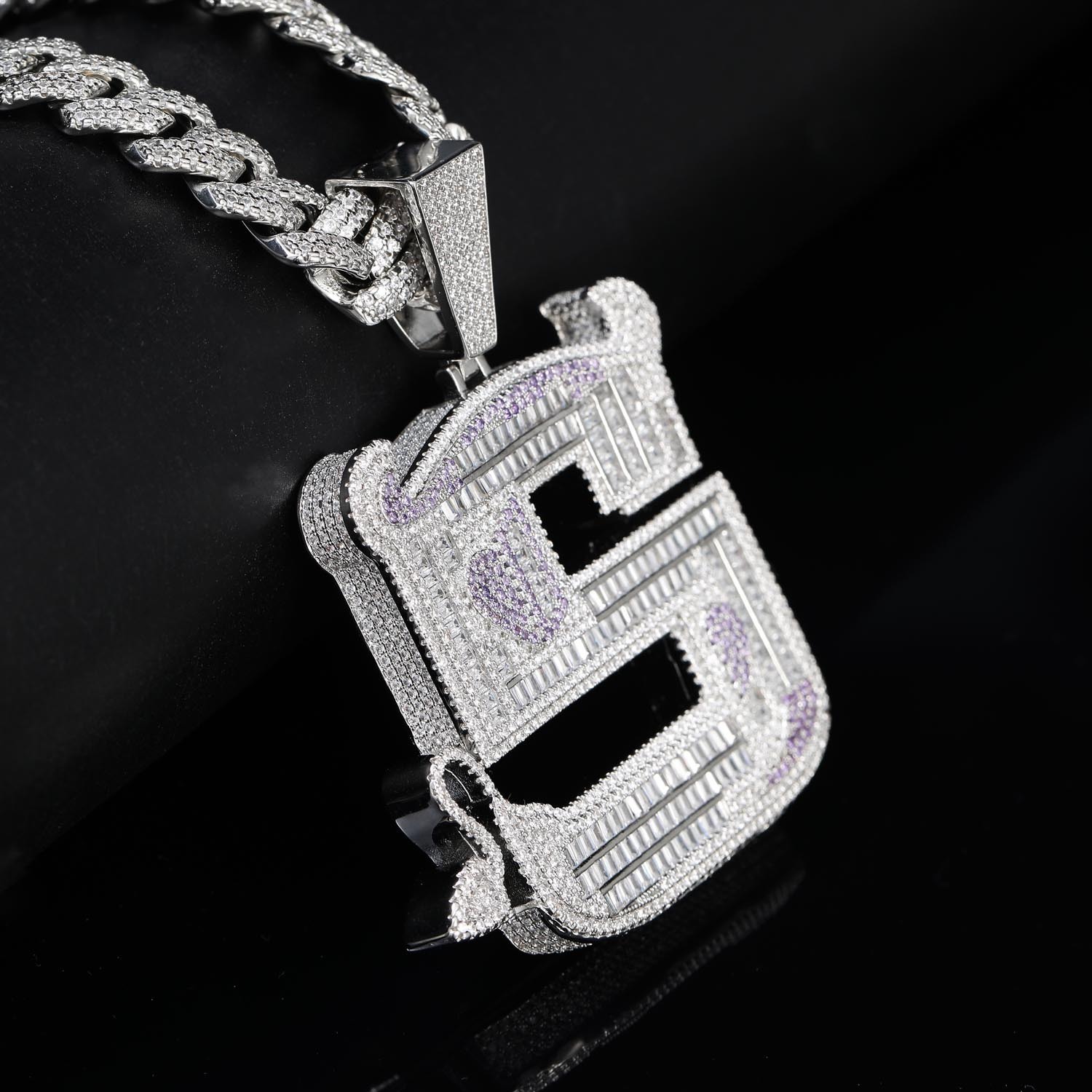 Luxury Moissanite Hip Hop Little Devil S Letter Pendant Iced Out Celebrity Style Necklace Trendy Accessory Pass the diamond tester