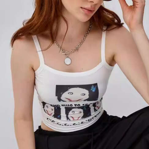 American Style Camisole For Women Summer Outerwear Inner Layer Design Sense Niche Hot Girl Slim Fit Slimming Top B5