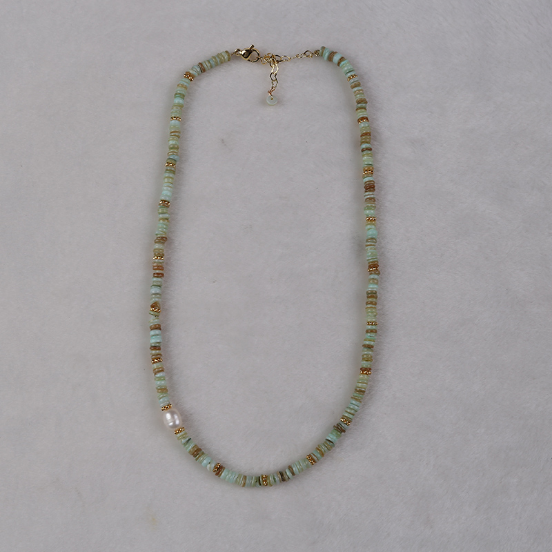 Natural Freshwater Pearls & Stone Accents Adjustable Necklace Total Lenghth 44 cm Including Tailchain