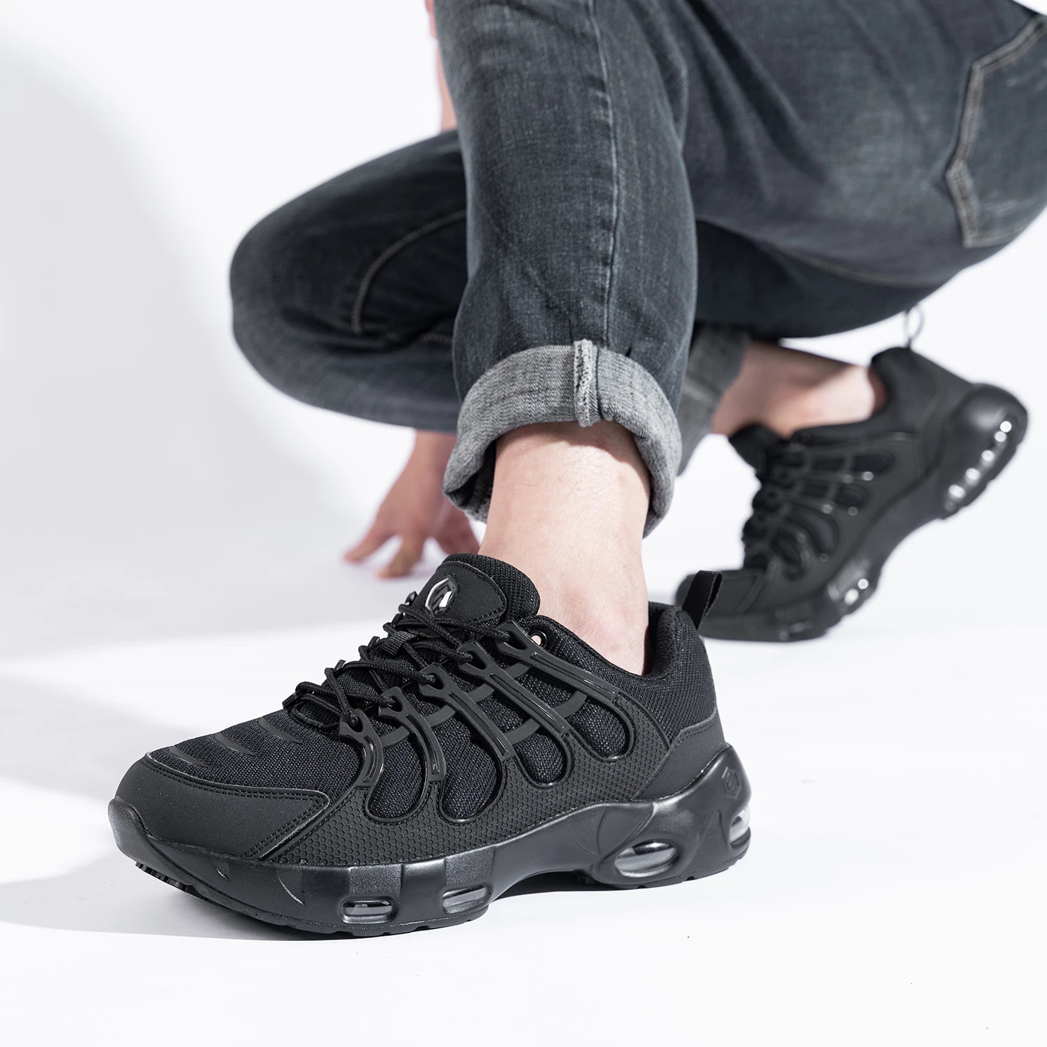 LARNMERN Mens Non Slip Chef Shoes Sports Shoe Casual Comfortable Walking Kitchen Breathable Air Cushion Wide Width Sneakers 250624