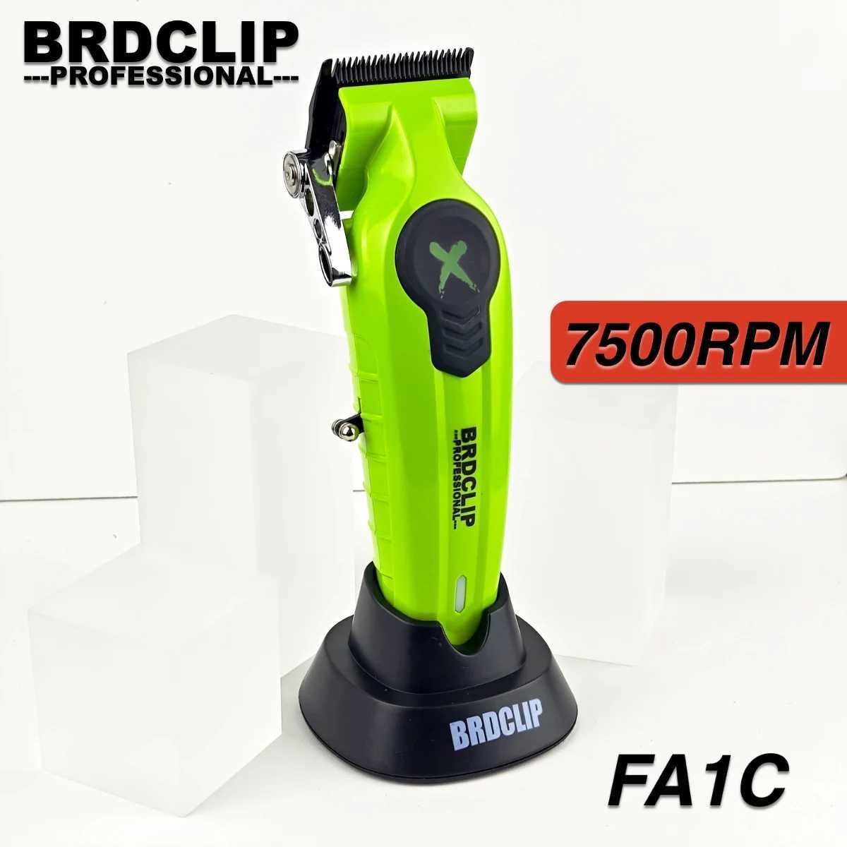 BRDCLIP FA1C Professional Electric Hair Clipper 7500RPM High-Speed Motor 2500MAH Trimmer DLC Blade With Base Barber Shop SalonXJ250624