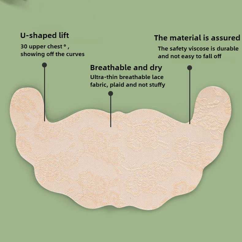 6Pair U Shape Self Adhesive Breast Stickers for Women Invisible Bra Tape Sexy Lace Disposable Seamless Chest Paste Sticker W250624
