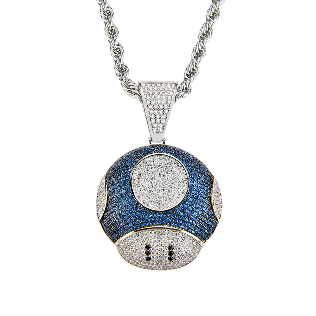 New Luxury Moissanite Cartoon Mushroom Head Iced Out Bling Hip Hop High Quality Colorful Pendant Accessory Pass the diamond tester