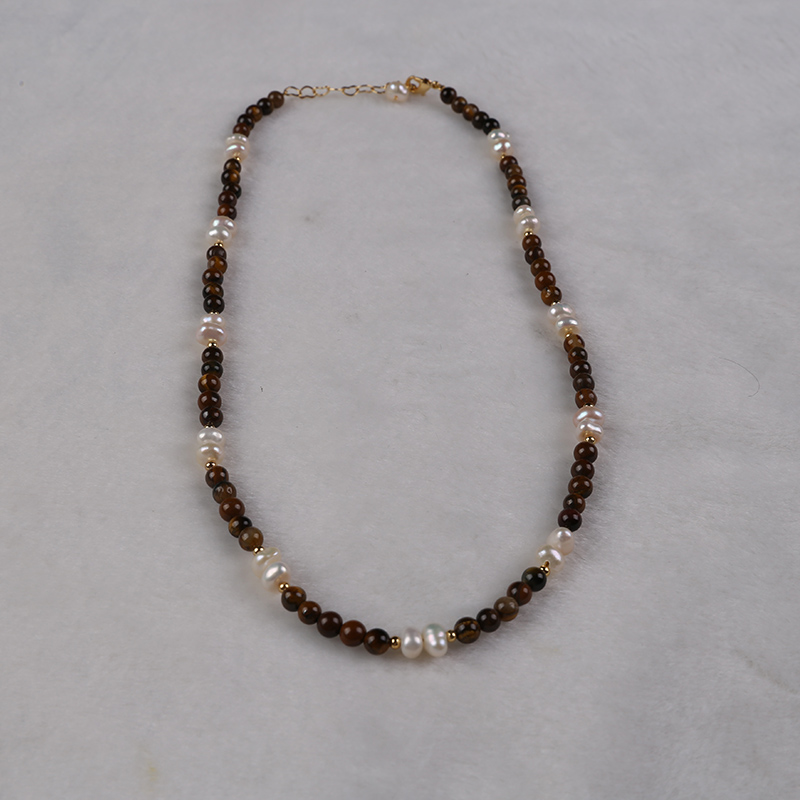 Natural Handcrafted Beaded Necklaces Featuring Pearls & Stone Accents