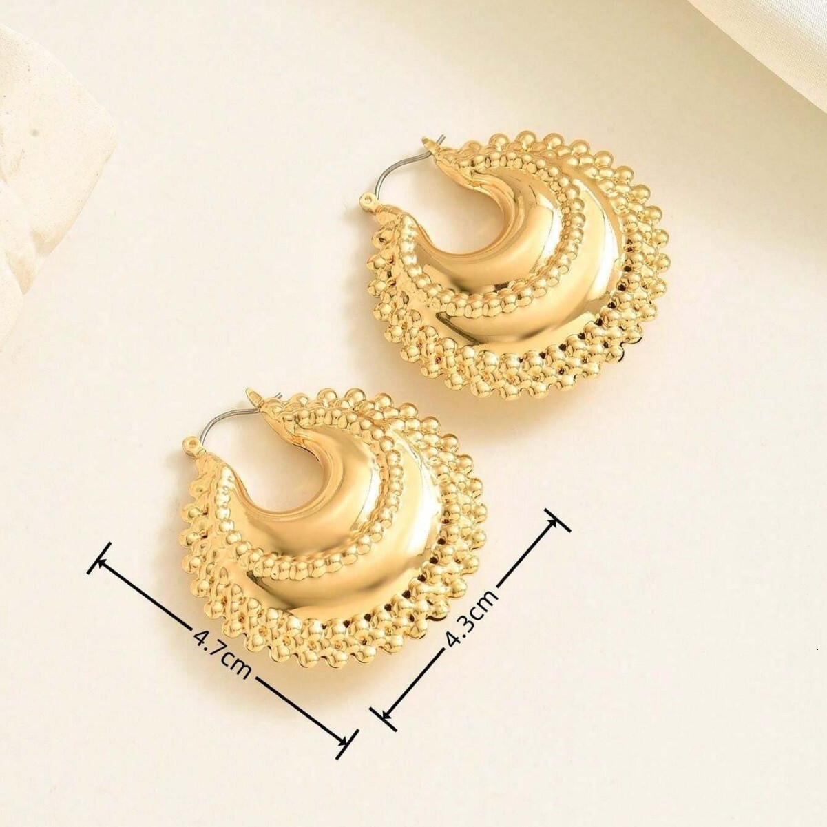 Wind Women's Jewelry Edge Hoop High-End Design Commuter Earrings