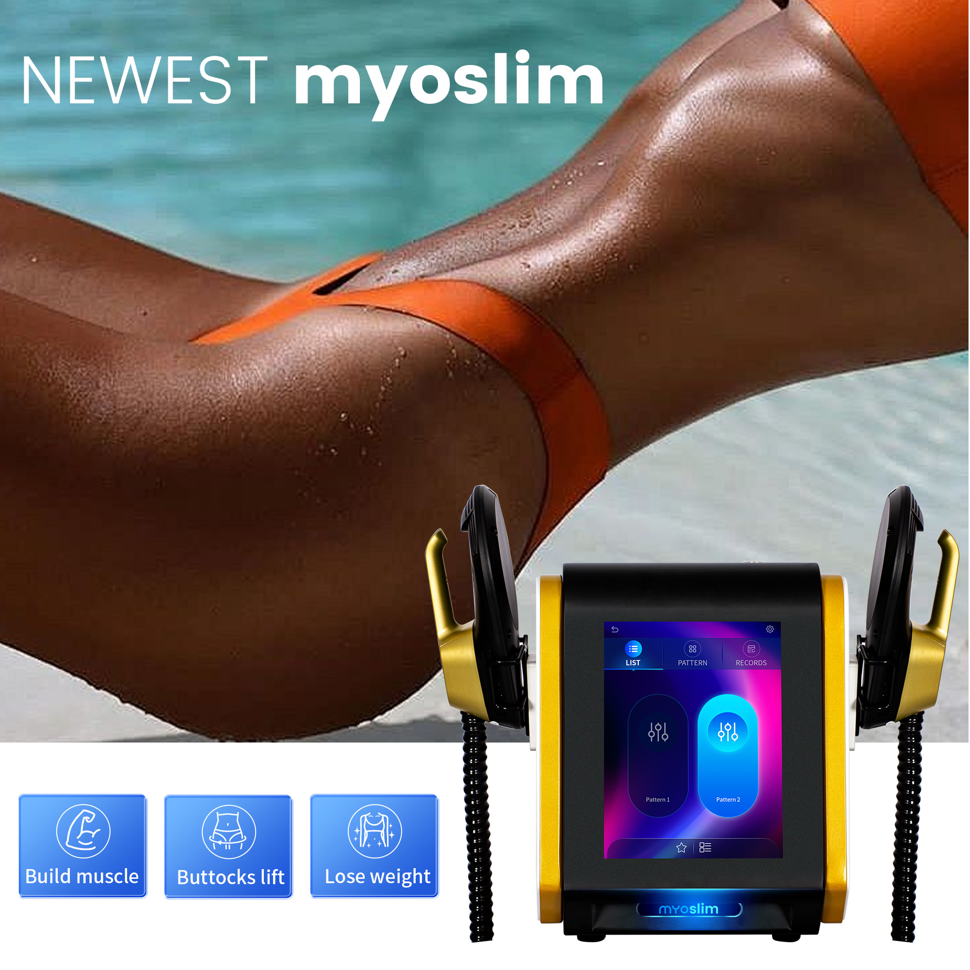 Brand New MyoSlim 15Tesla 6500w Body Slimming Nova Fat Burning Muscle EMS Electromagnetic Stimulate Sculpt Therapy Machine