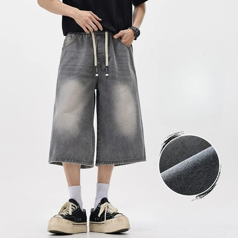 Summer Stretch Cargo Jean Bermuda Masculina Cotton Denim Jeans Men Knee Length Soft Ropa Hombre Shorts Overalls Cargo 250617