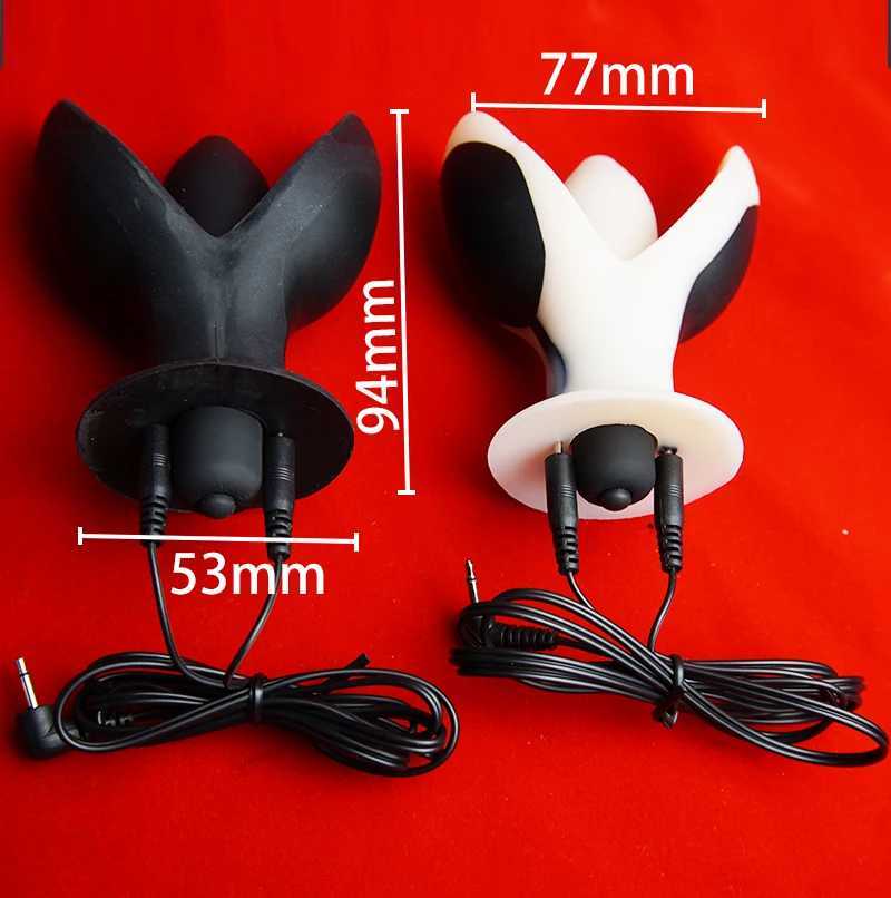 Electro Anal Electrode Bi-Polar Electric Shock Vaginal Butt Plug Sex Toys Estim E-stim Electrosex Electroshock Electrostimulator W250624
