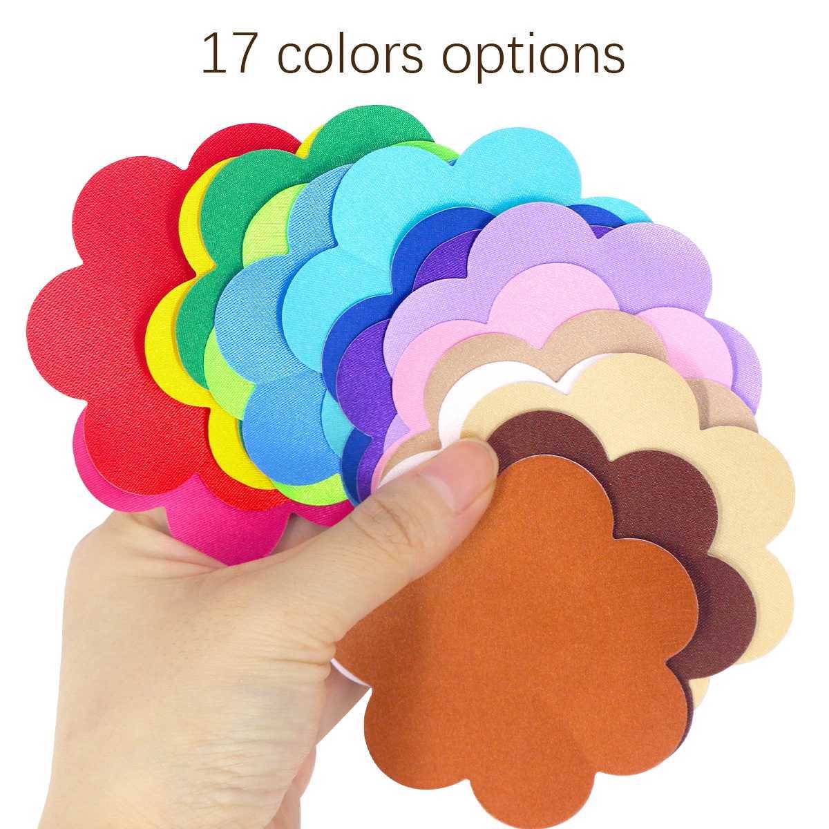 2Pairs Multicolour Nipples Cover Sexy Ty For Women Satin Invisible Breast Patch Breathable Chest Patch Adhesive BarW250624