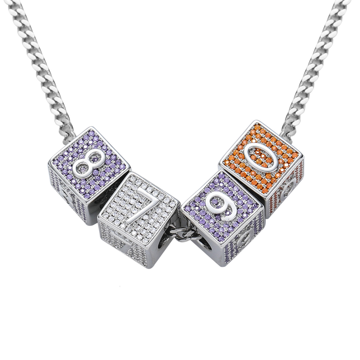 Hip Hop Dice Block Arabic Numerals 0-9 Pendant Iced Out Custom Combinations Trendy Moissanite Jewelry Pass the diamond tester