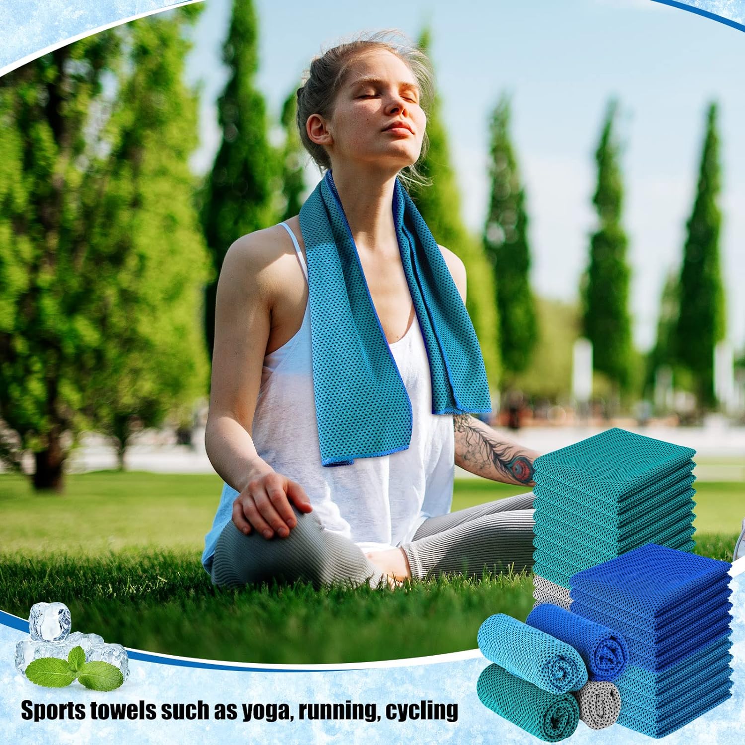 Quick Ship Microfiber Sports Cooling Towel Quick Drying & Soft with Low Irritation for Sports Enthusiasts