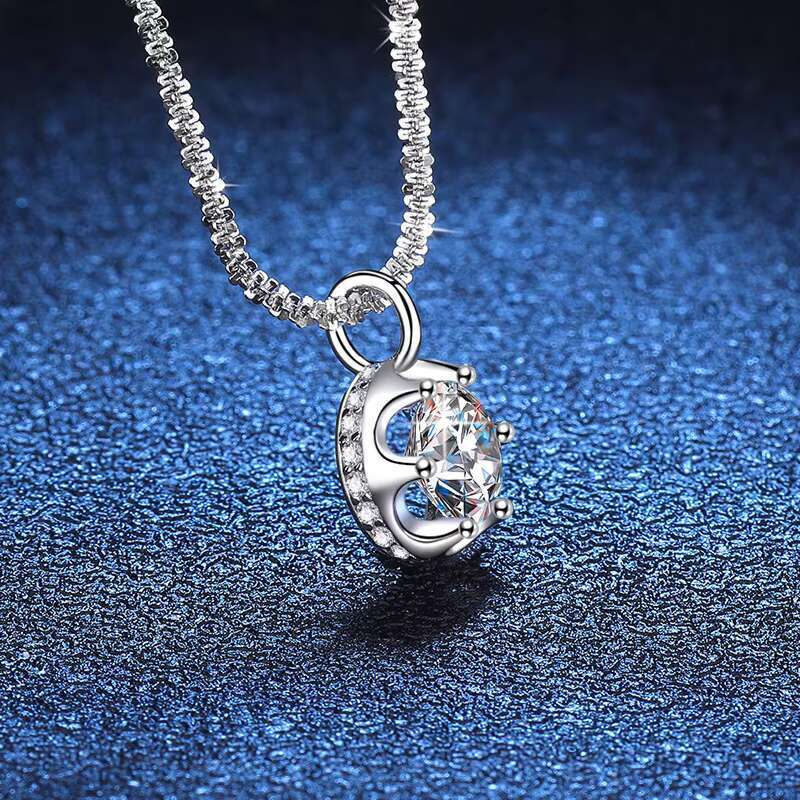 Lerca New Arrival S925 Silver Sterling 1Carat Moissanite Diamond Pendant Charming Necklace for Women