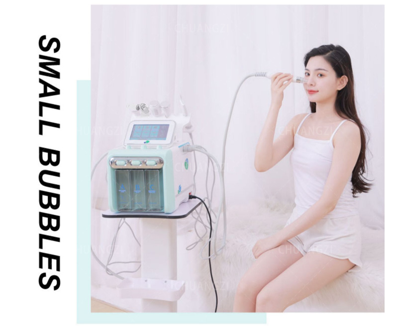 6-in-1 Jet Peeling Water Oxygen Small Bubble Facial Cleaning Vacuum Skin Purifier with Facial Massage for Skincare