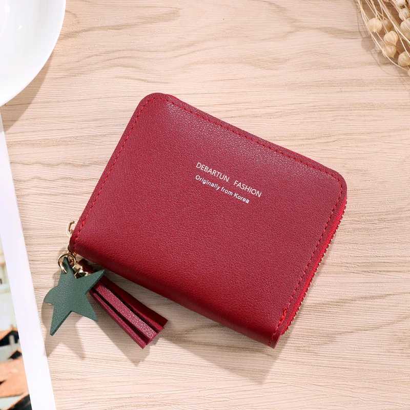Women Small Wallet Ladies Mini Tassel Wallet Cute Girl Short Zipper Lovely Pu Leather Coin Purse Female Hand Wallet Purse XJ250624