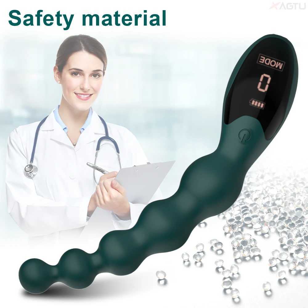 Vibrating Anal Beads Butt Plug for Men Women Anal Vibrator Anal Balls Men Prostate Massager with LED Digital Screen W250624