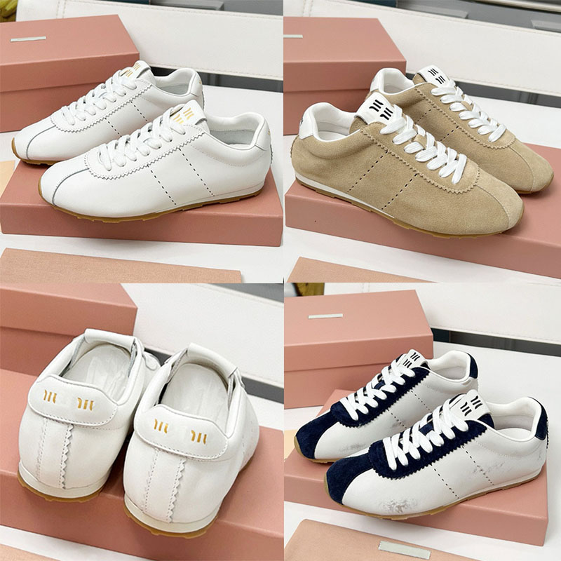 Designer Plume bleached nappa leather women sneakers sleek extremely light design comfort sneakers Upper with perforated detail Rubber sole