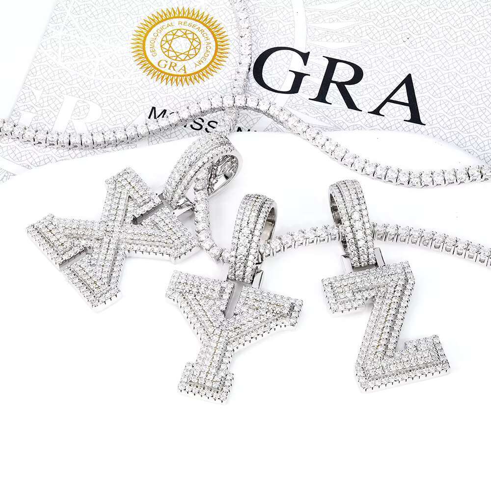 Wholesale 925 Sterling Silver Letter Pendant VVS Moissanite for Party Gifts Pendants