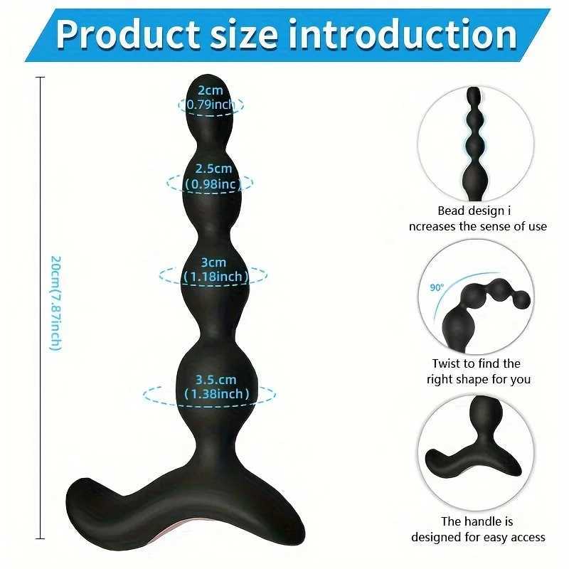 Anal Vibrator Anal Beads Prostate Massage Butt Plug Stimulator 10 Speed Dildo Vibrators Sex Toys For Men Women Silicone Anal Toy W250624