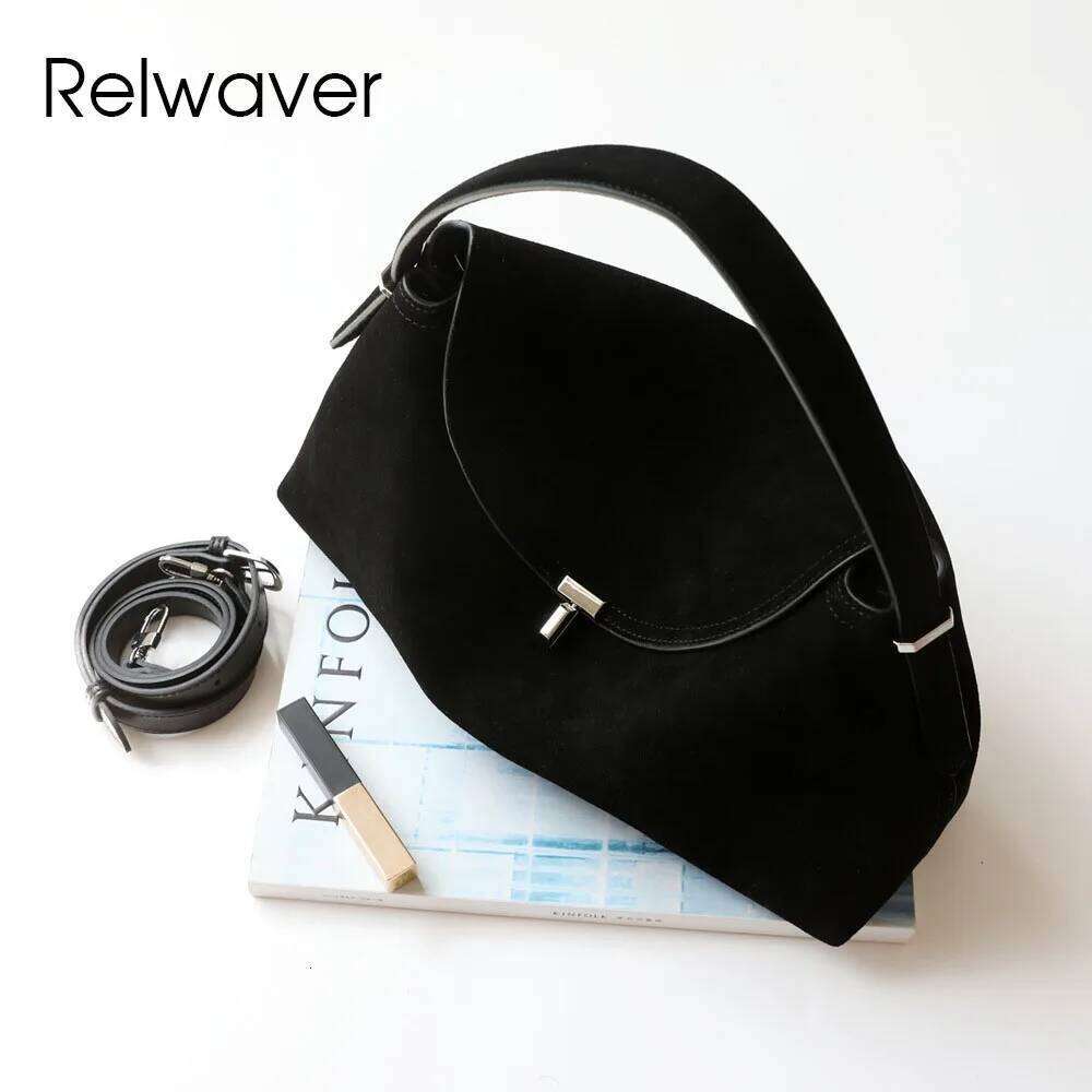 Luxury Designer bags Relwaver suede cowhide shoulder bag fashion flap 2024 winter versatile messenger chic crossbody bags for women