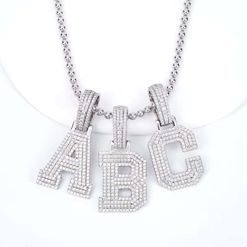 Wholesale VVS Moissanite Letter Pendant for Men Women Hip Hop Jewelry Charms Pendant for Gift Party