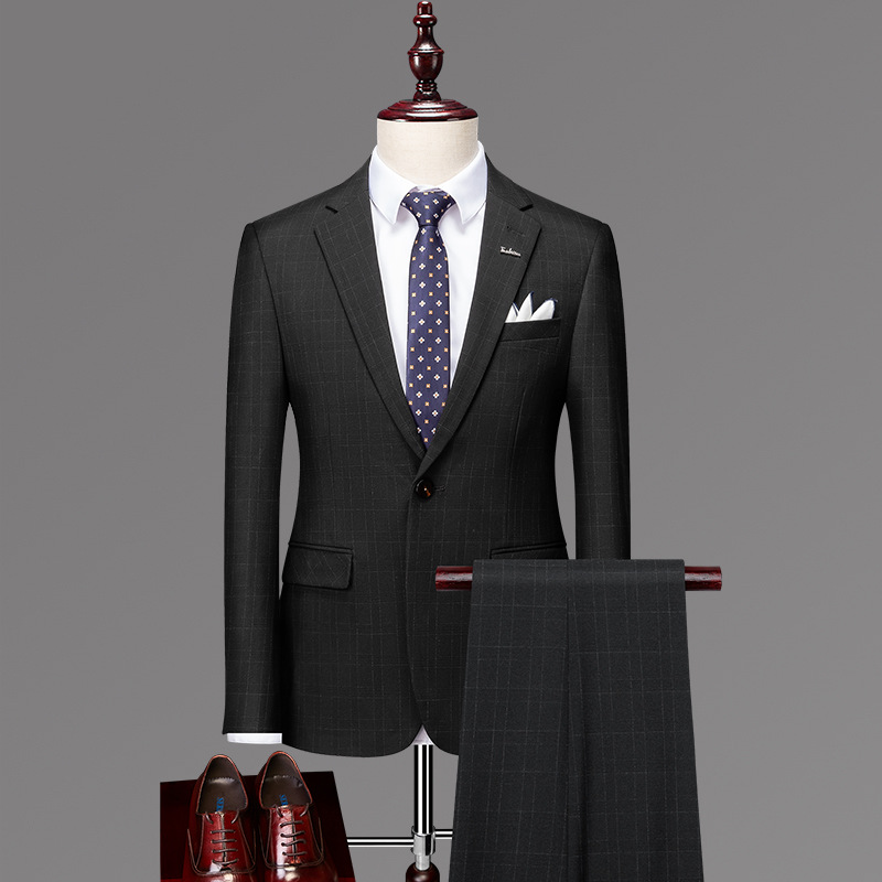 H108Men's three-piece suit Korean style slim fit business formal casual