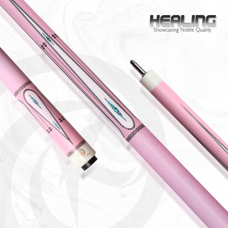 OKHEALING Pink Break Cue Stick Black Technology Carbon Fiber Pool Cue 12.9mm Bakelite Tip 147cm /58inch 19~20oz Weight Uni-loc Pin or 3 Teeth Joint Pi