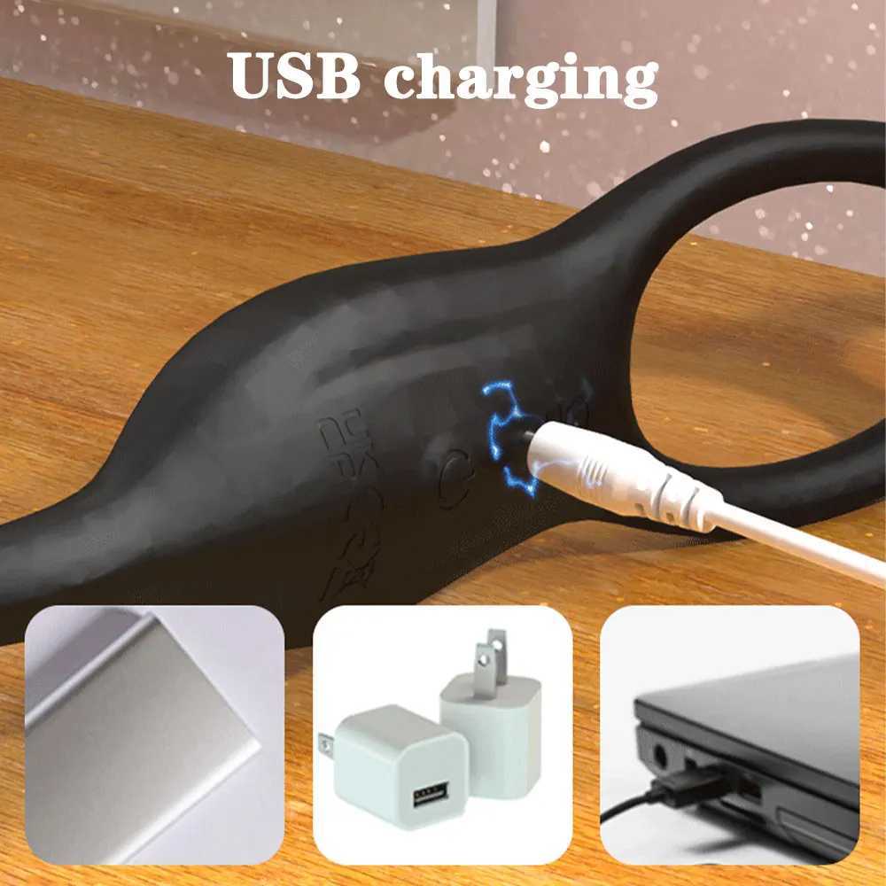 Telescopic Anal Vibrator Male Prostate Massager With Delay Ejaculation Penis Ring Buttplug Anus Vibrator Dildo Sex Toys For Men W250624