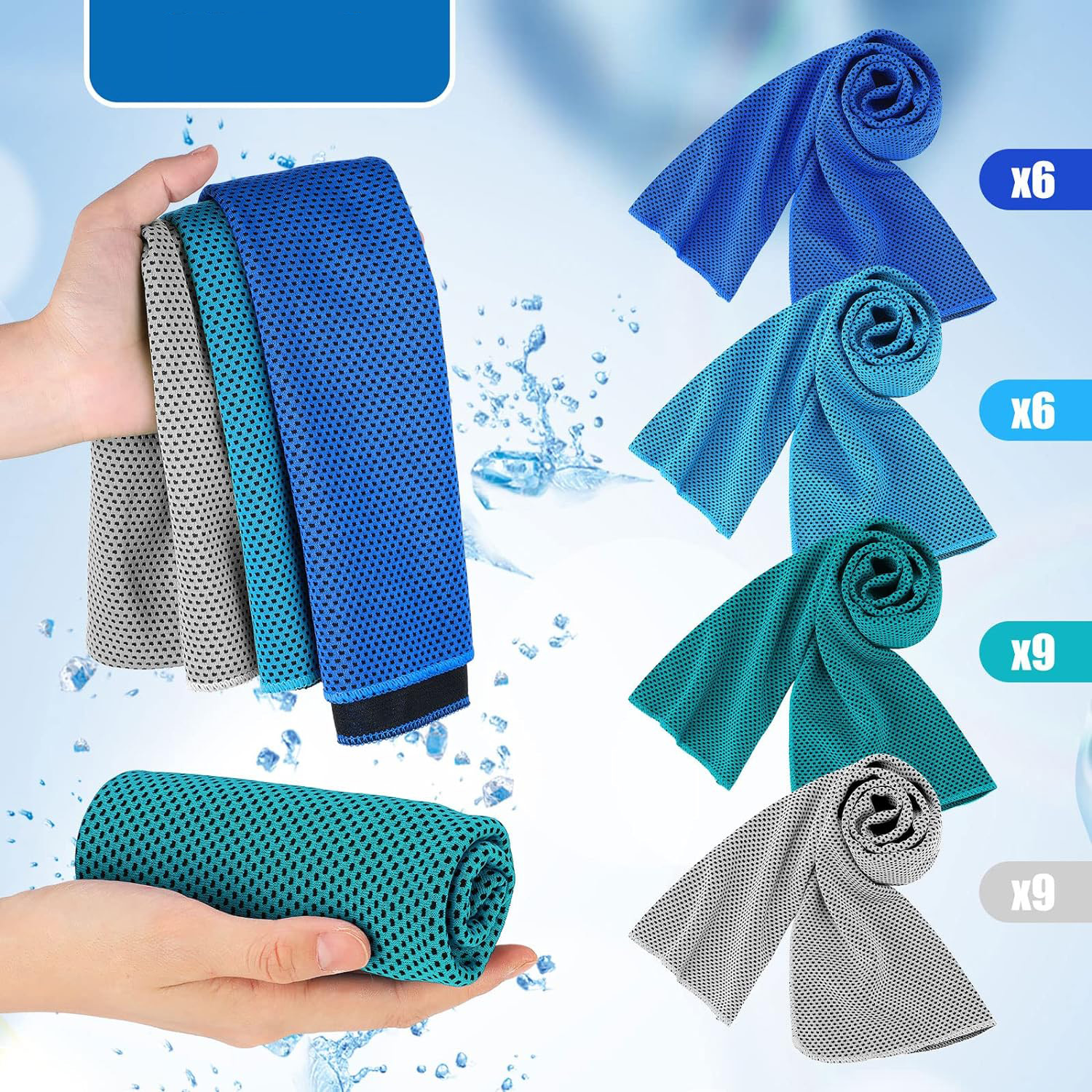Quick Ship Microfiber Sports Cooling Towel Quick Drying & Soft with Low Irritation for Sports Enthusiasts