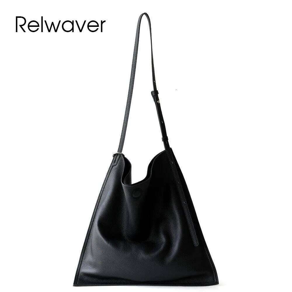 Luxury Designer bags Relwaver women shoulder big genuine leather tote 2025 autumn winter thin crossbody commuting ladies hand bag