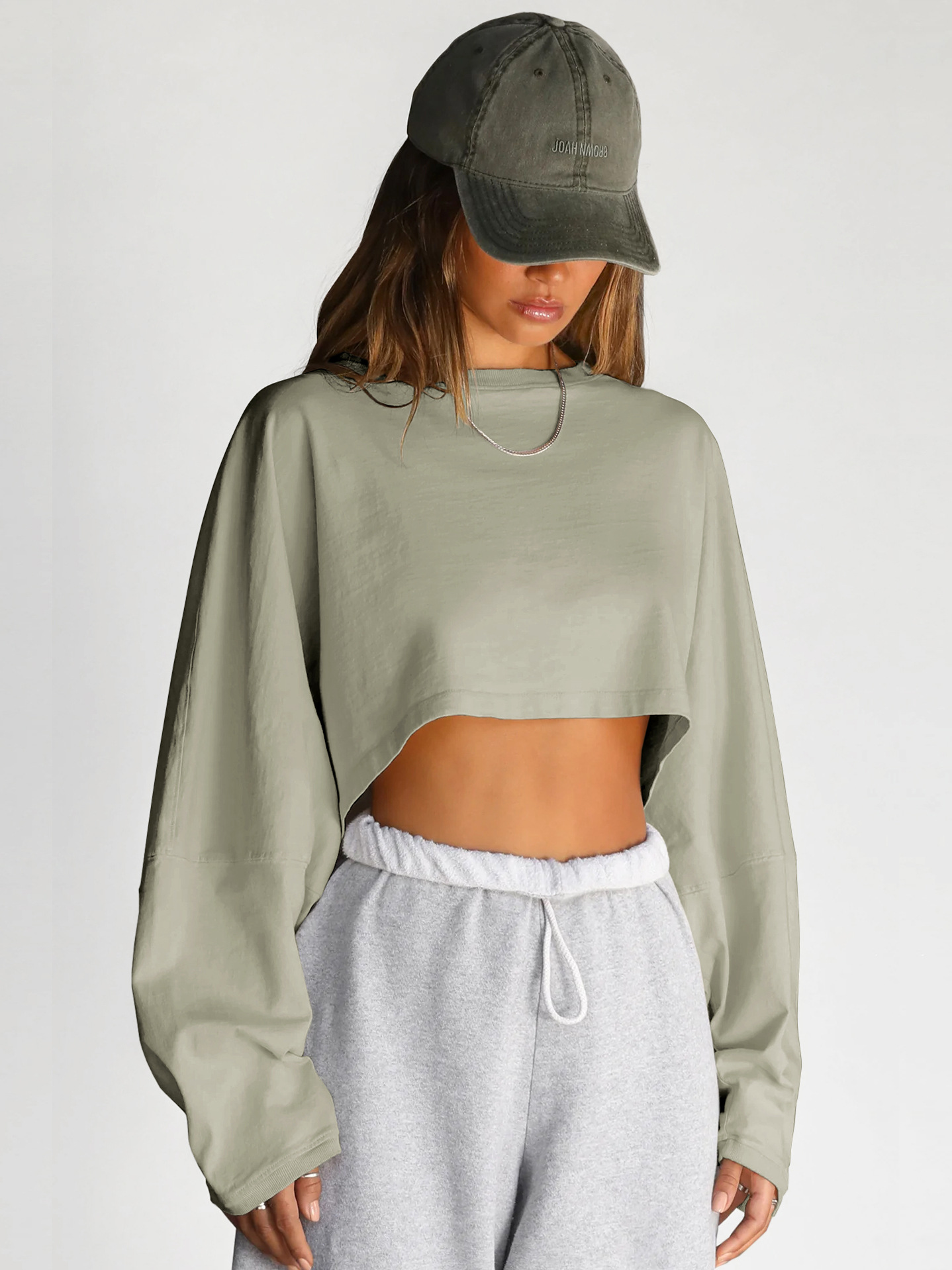 2025 New hot free shipping designer hoodies for womens hoodies grey beige green brown black rose red Crop top round neck hoodie short