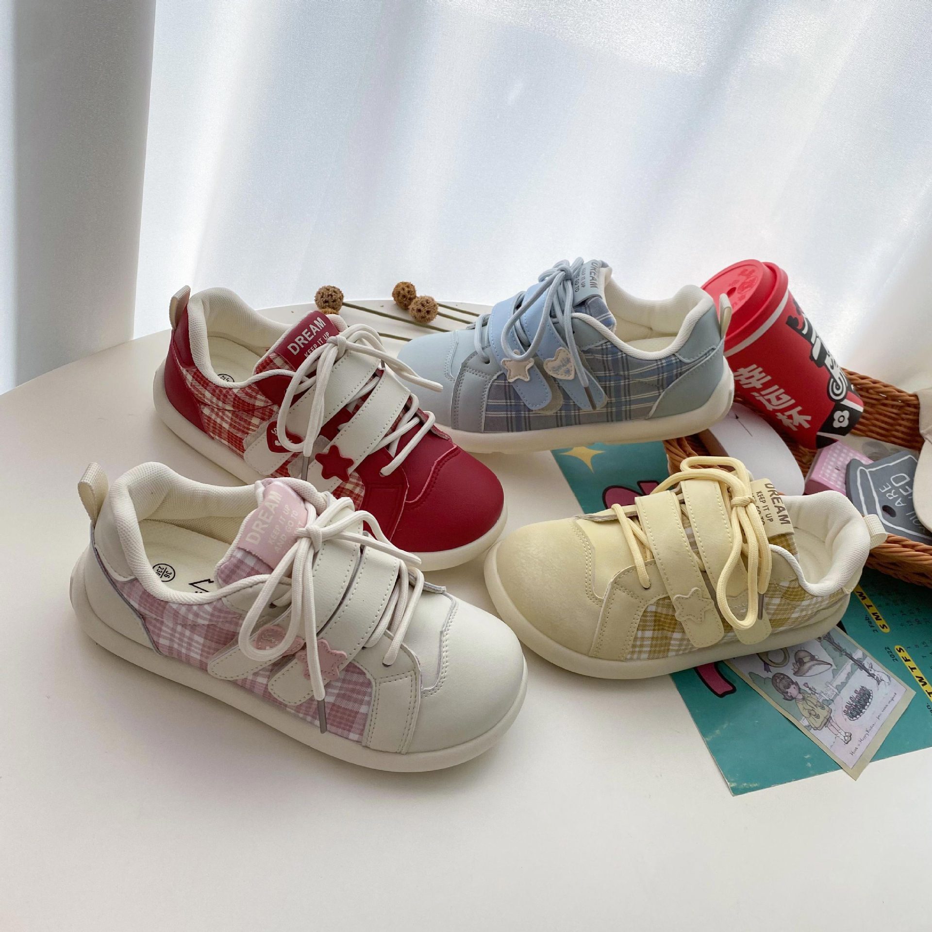 Designer casual shoes Velcro Lace-up 2025 Women's German Training Spring Chic Niche Sports Leather White Sneakers