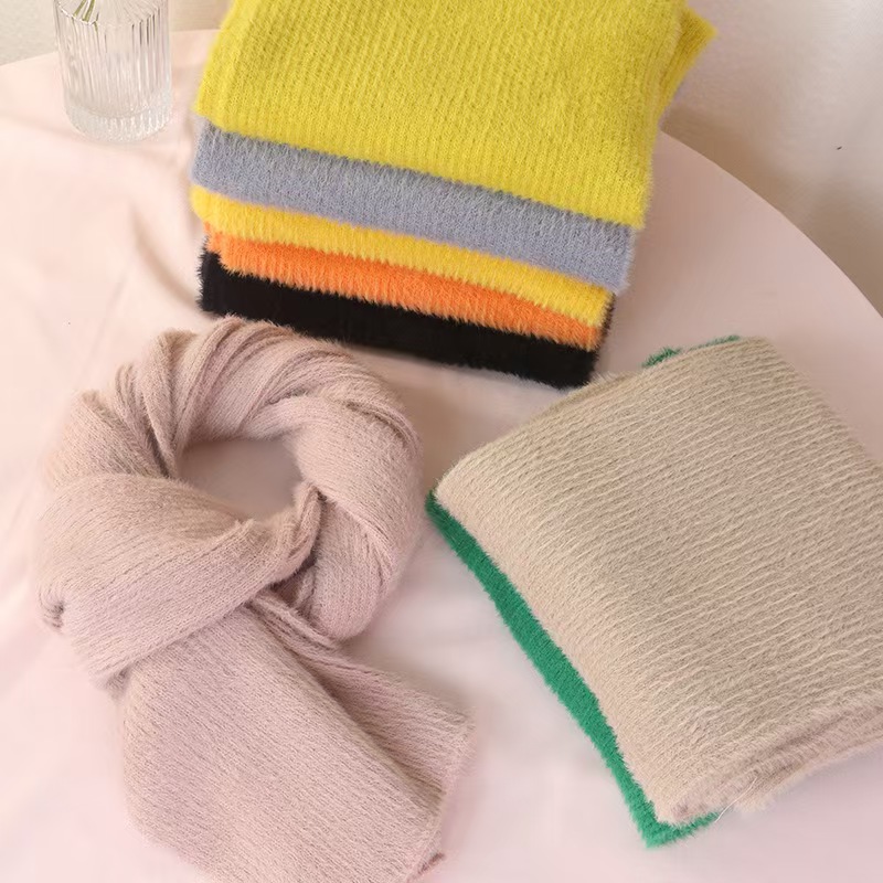 T1051 scarf mink plaid knitted men and women fashion autumn and winter