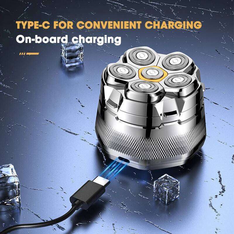 RESUXI Fk-8750 Electric Head Shaver For Bald Men 6D Magnetic Razor Trimmer Rechargeable LED Waterproof Face Hair Cutting