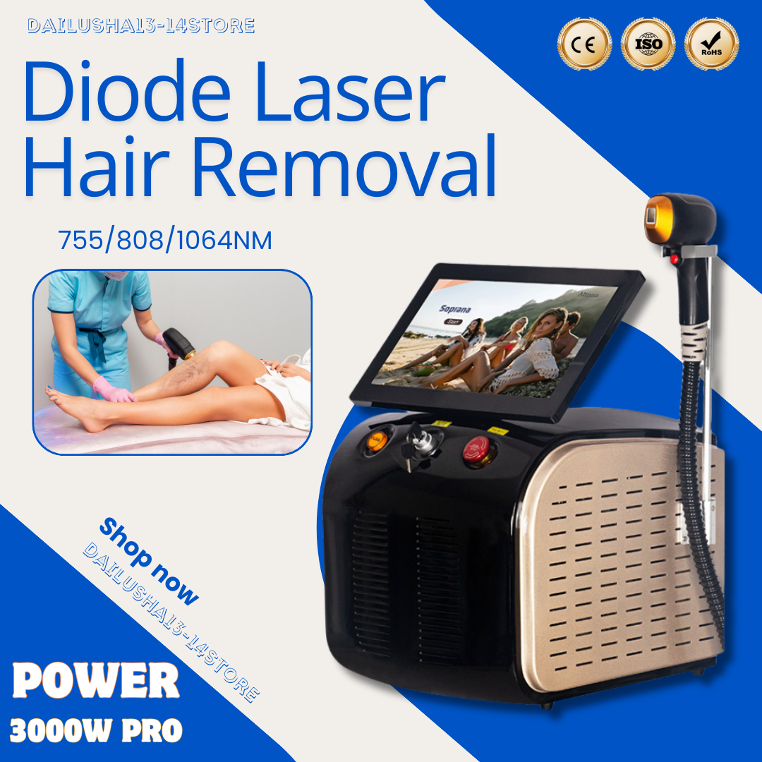 Diode Laser Hair Removal Machine Professional Man or Woman lasers Ice Pitanium 755nm 808nm 1064nm Laser Hair Removal Machine