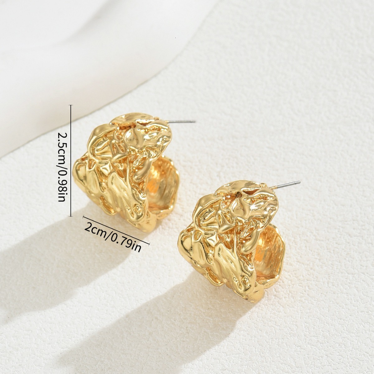 New Forest Sweet Women's Version Korean Pleated Design Academy Style Stud Earrings
